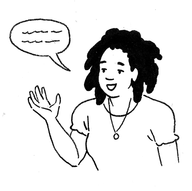 Illustration of woman speaking