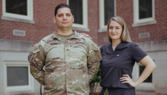Two transitioning military personnel members who have found rewarding careers at VA.